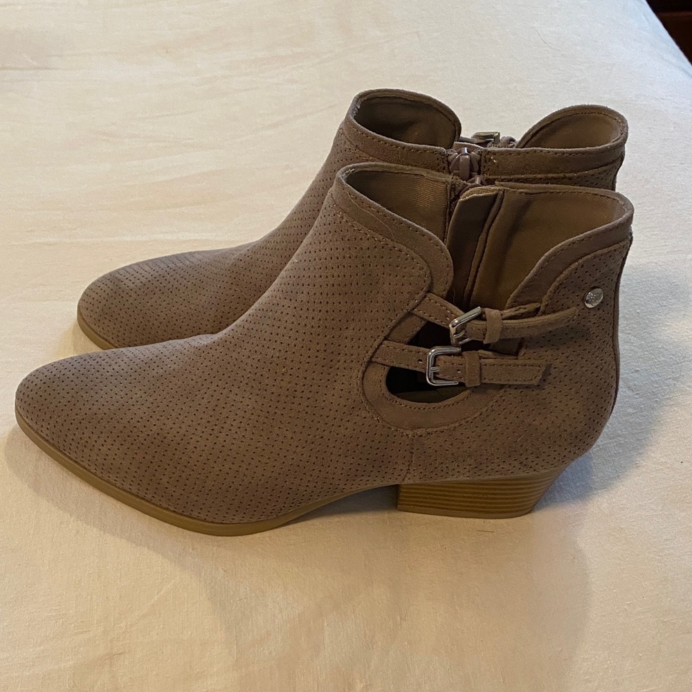 Dana Buchman Taupe Ankle Booties with Buckle
